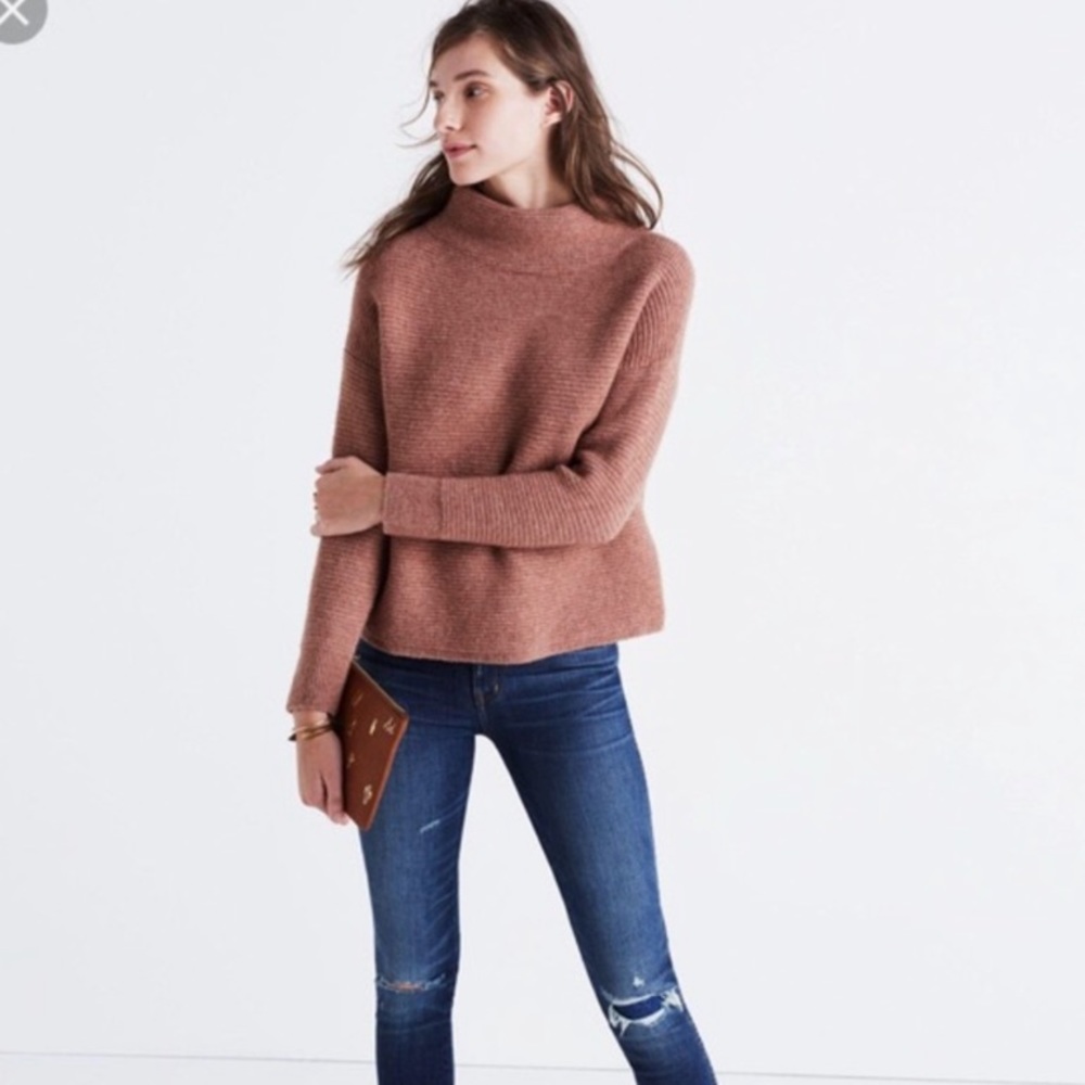 Madewell Funnel Neck Sweater Mauve